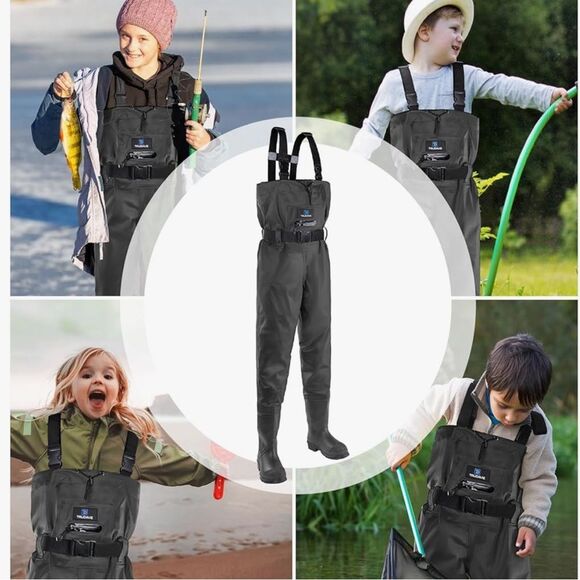 Trudave Youth Waders Cleated Boots Black Size 10/11 NWT - Picture 3 of 8